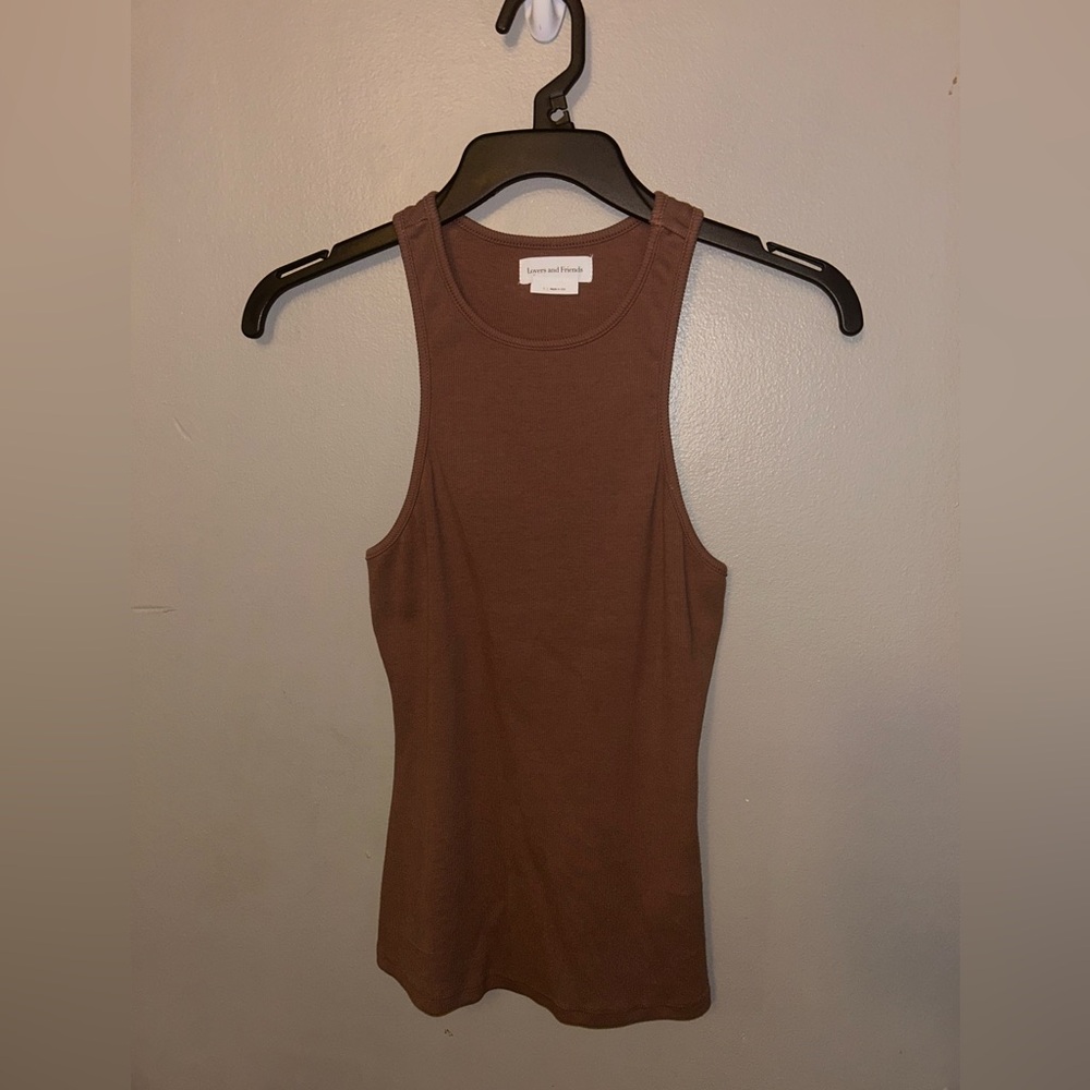 Lovers + Friends Brown Ribbed Knit Tank Top - Picture 4 of 9